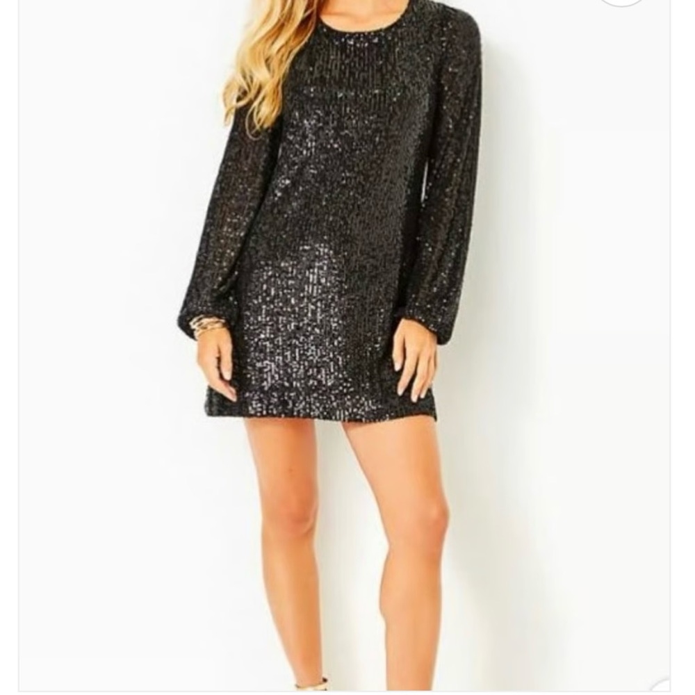 NWT Lilly Pulitzer Nicoline Romper Dress Onyx Treasure Box Sequin 4